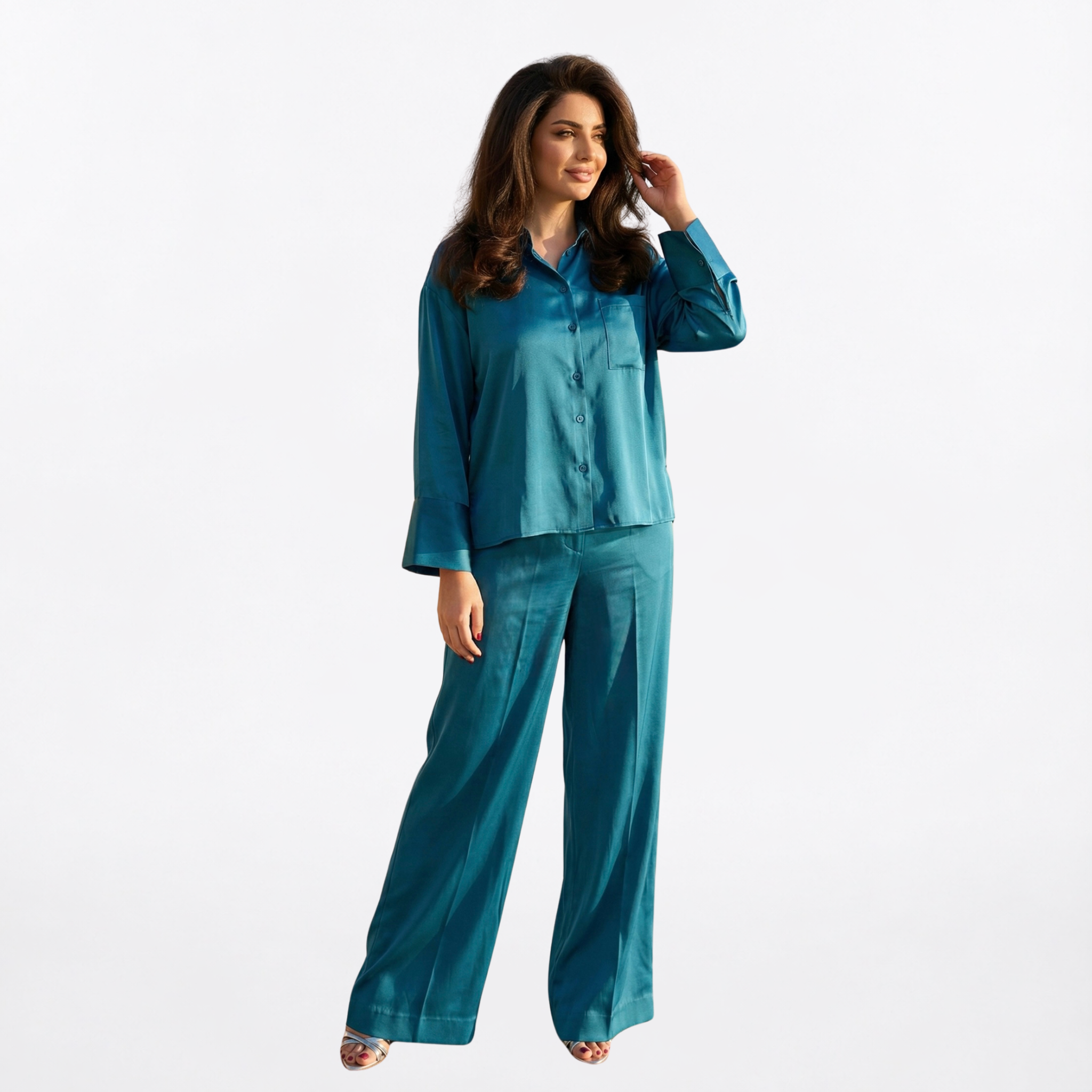 The Indego Satin Set - Azure