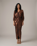 Copper Metallic Rouched kaftan