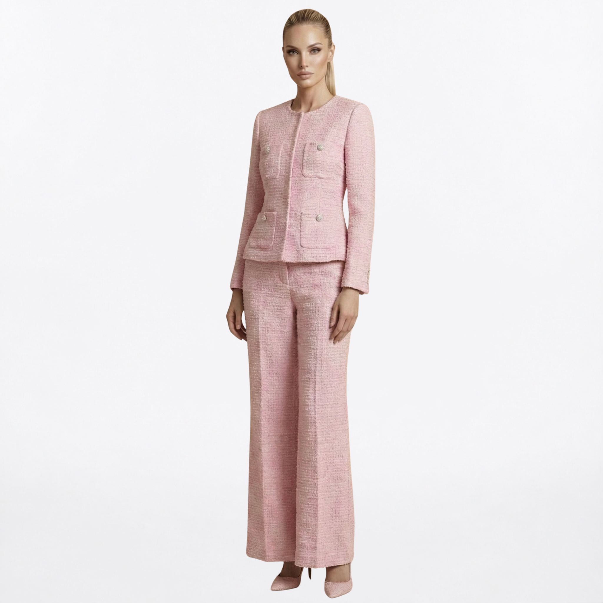 The Blush Tweed Jacket & Trousers Set