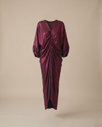 Berry Metallic Rouched kaftan