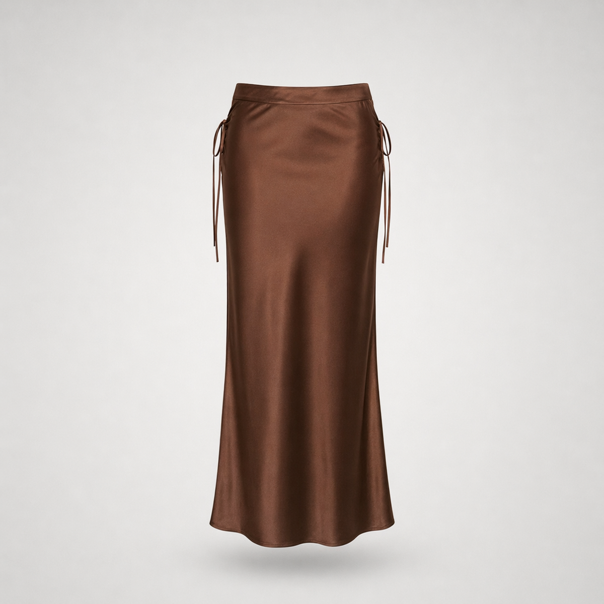 Sculpt Lace-Brown Top & Ruched Side Skirt