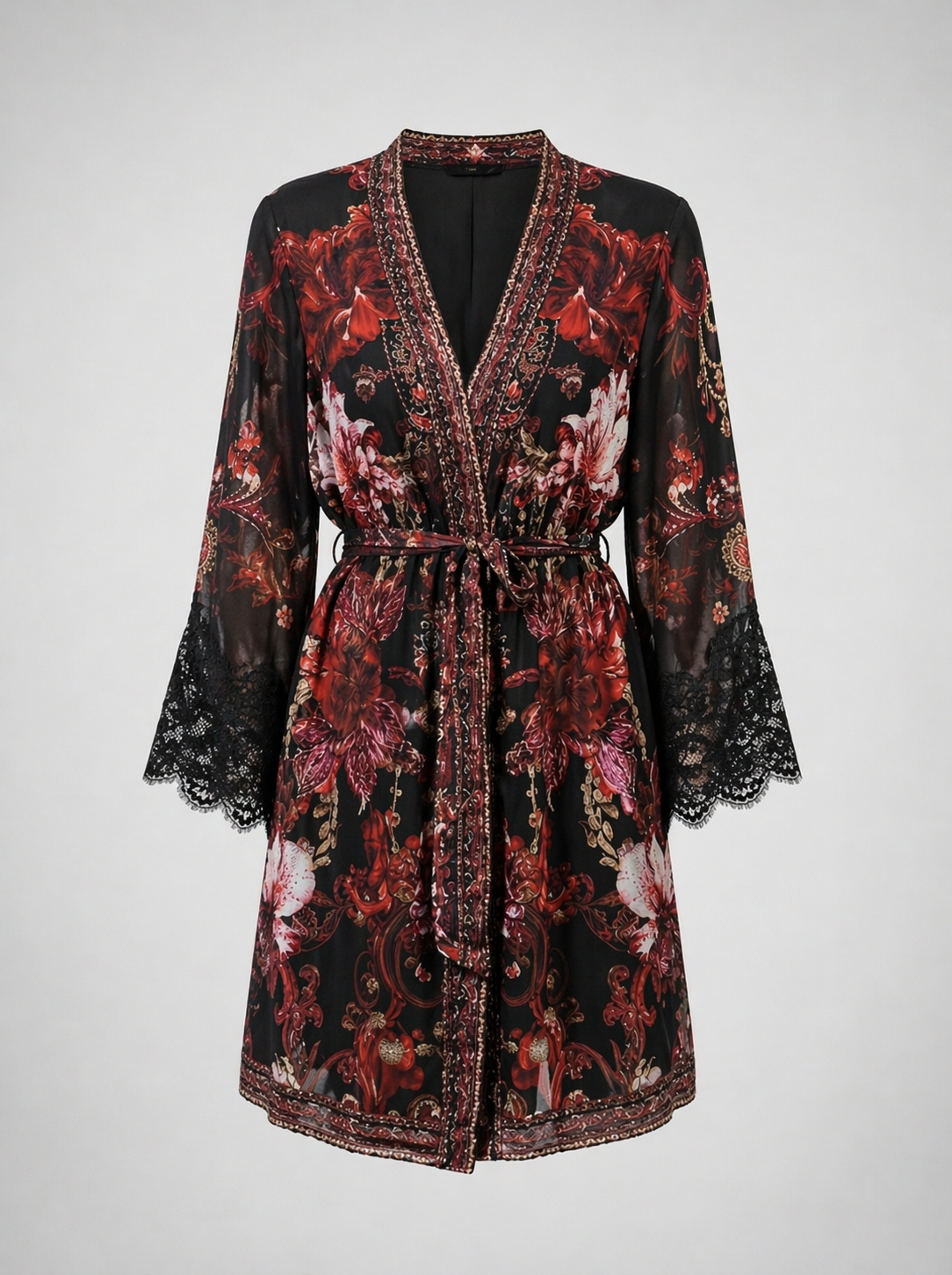 La Nuit Florale Swarovski Silk Lace Robe