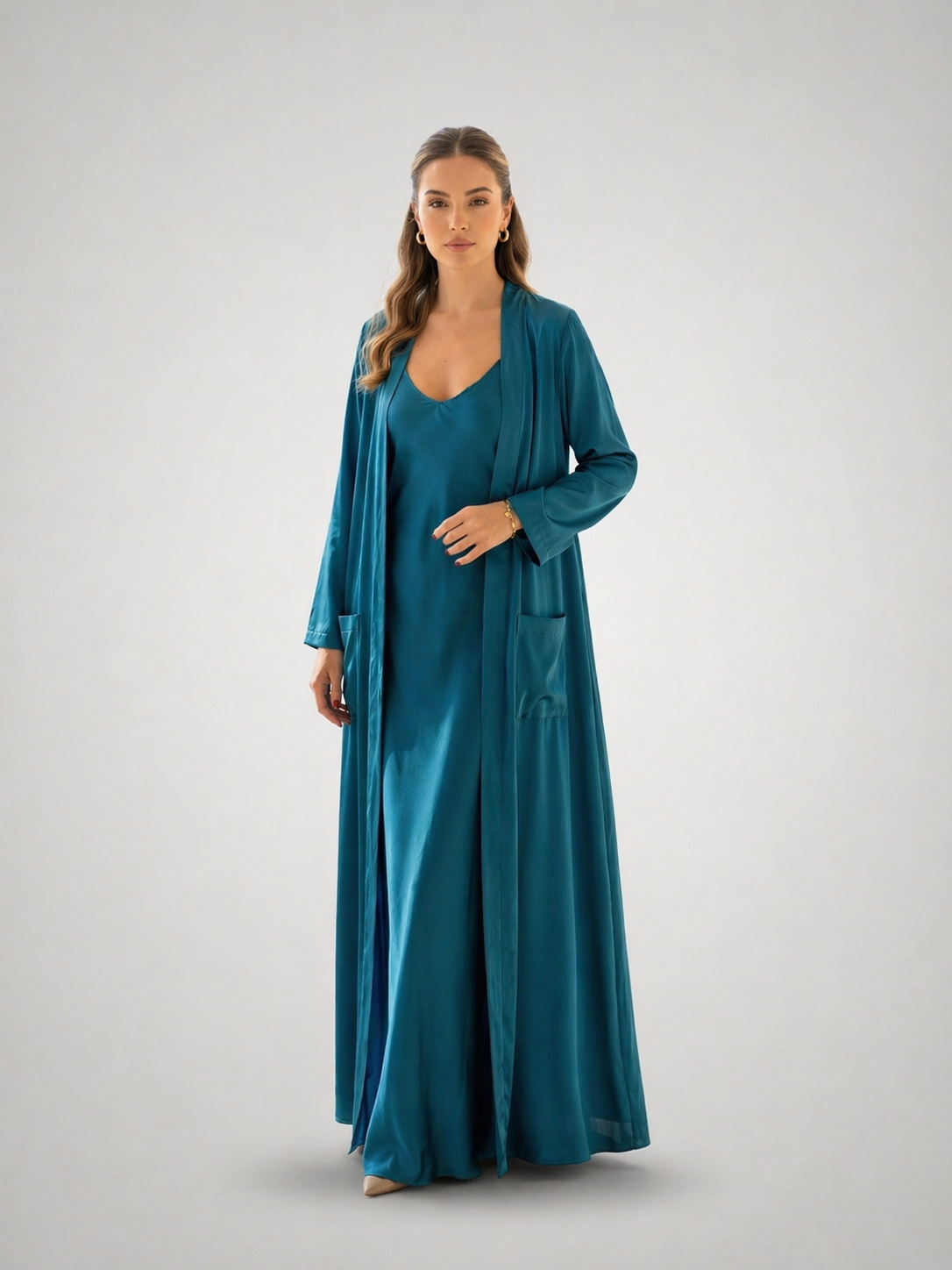 The Layali Dress and Over Coat Set