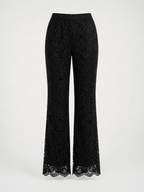 Lace Straight-Leg Trousers – La Noir