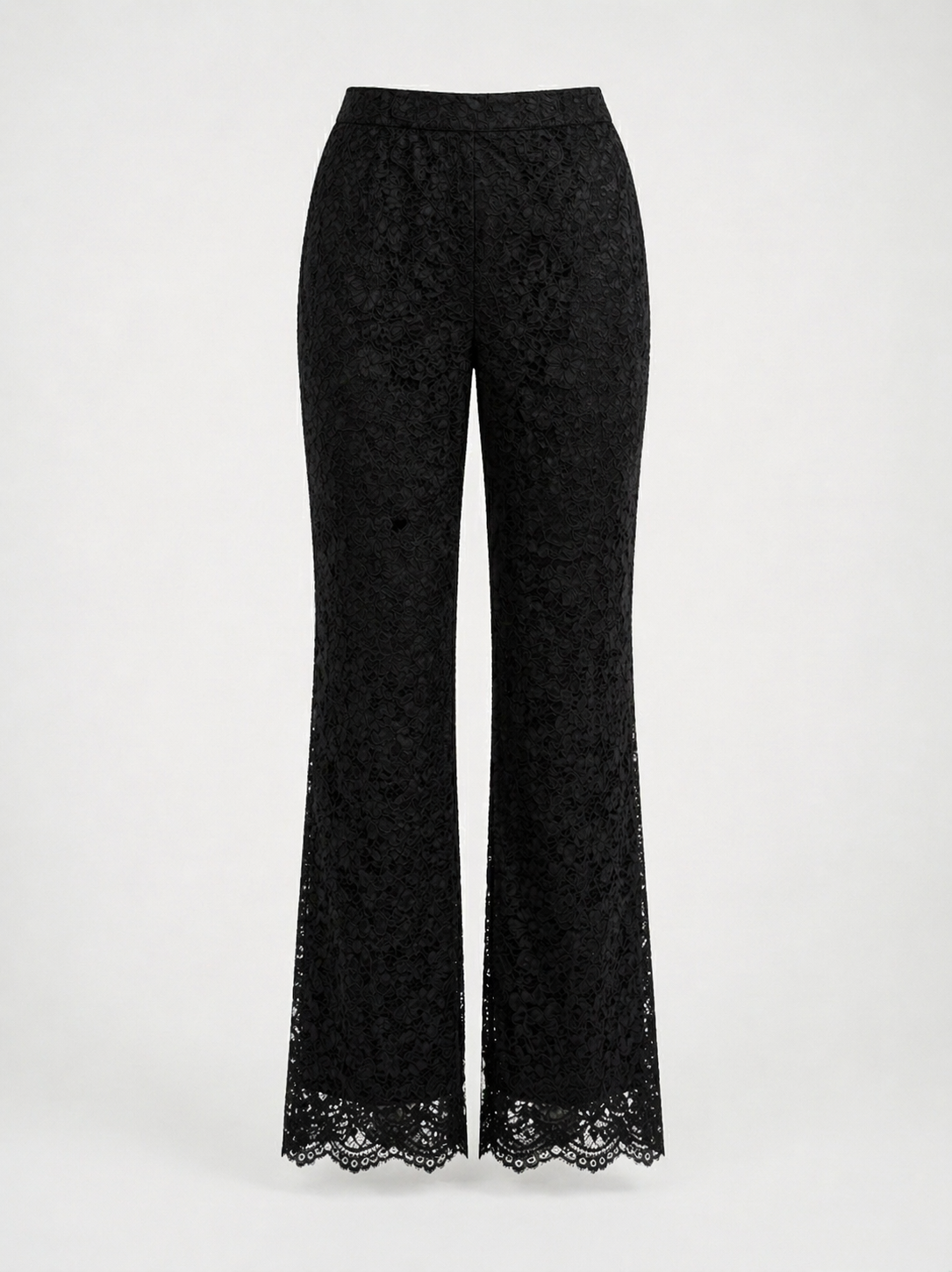 Lace Straight-Leg Trousers – La Noir