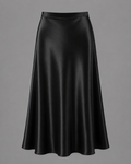 Black Silky A-Line Skirt