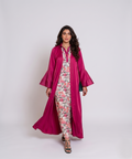 The Satin Abaya & Floral Dress Set
