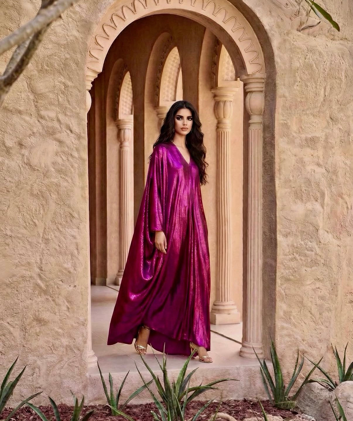 The Berry Metallic Kaftan