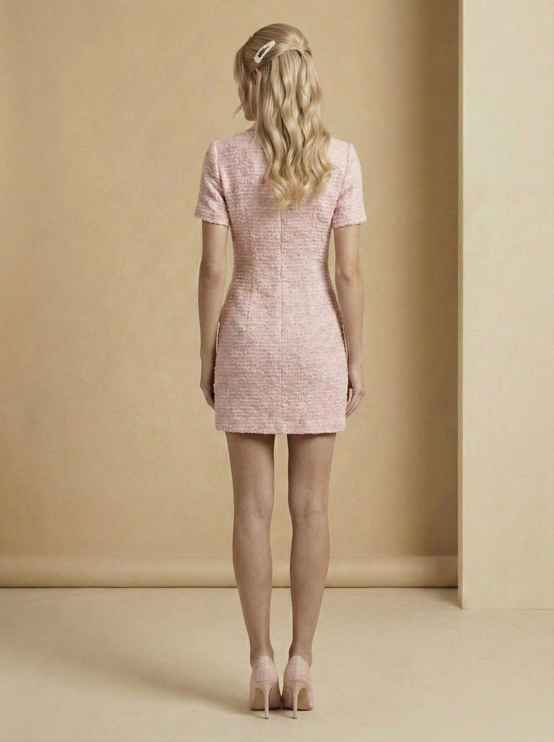 The Peony Tweed Mini Dress