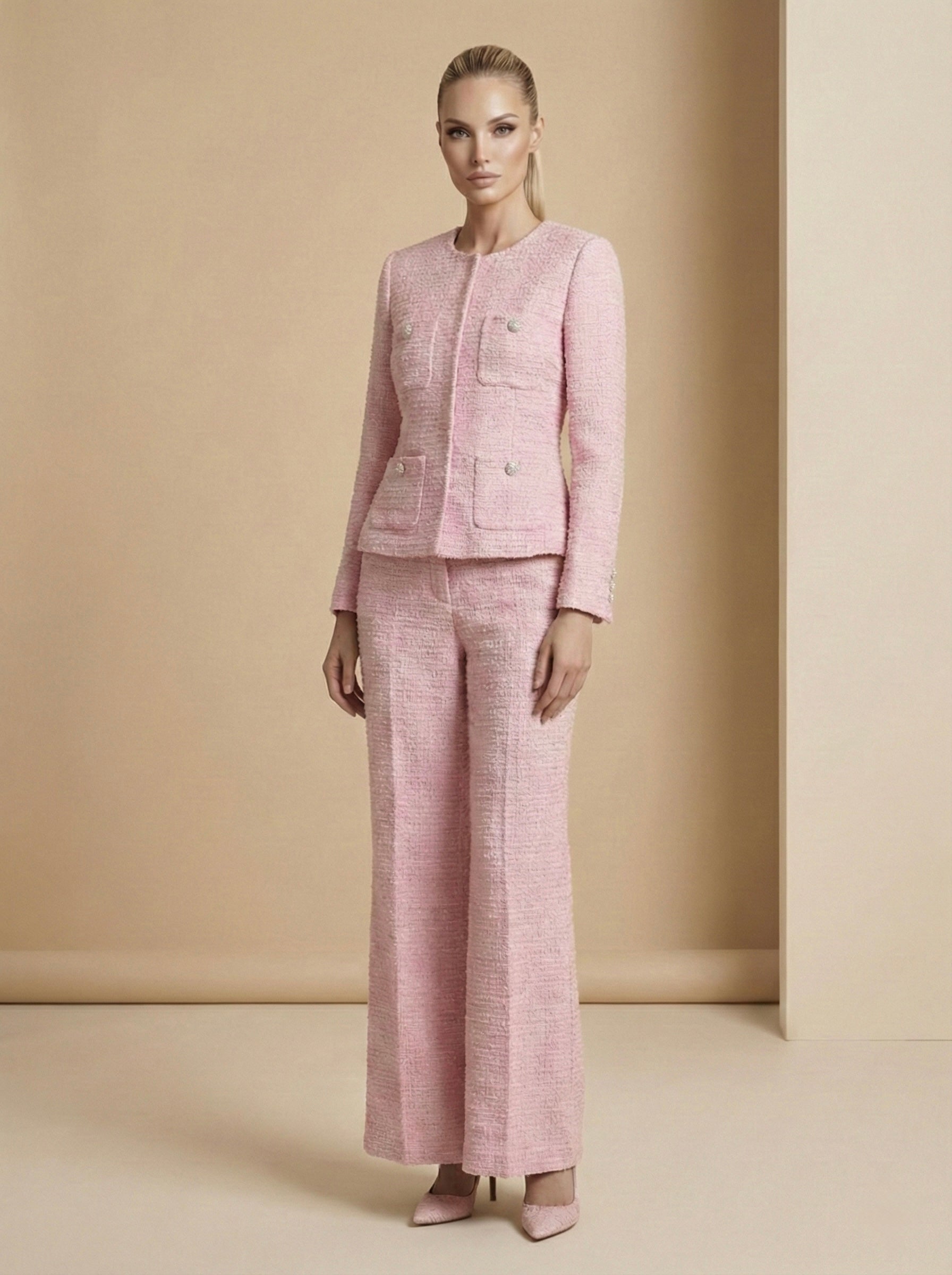 The Blush Tweed Jacket & Trousers Set