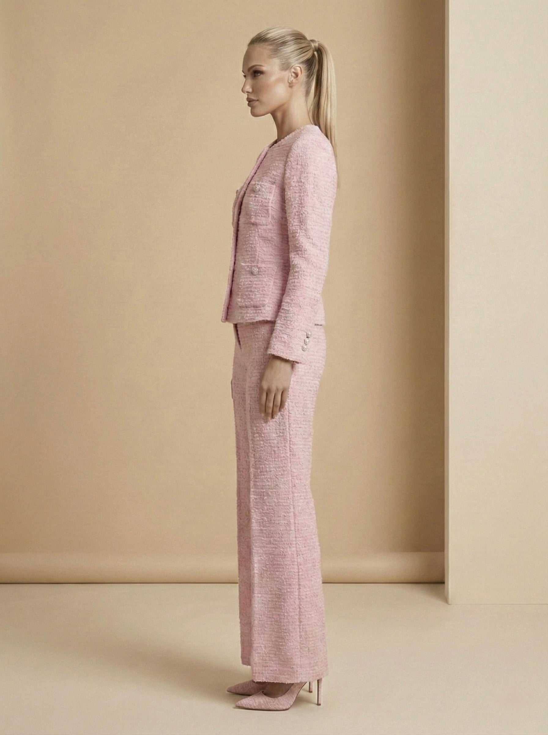 The Blush Tweed Jacket & Trousers Set