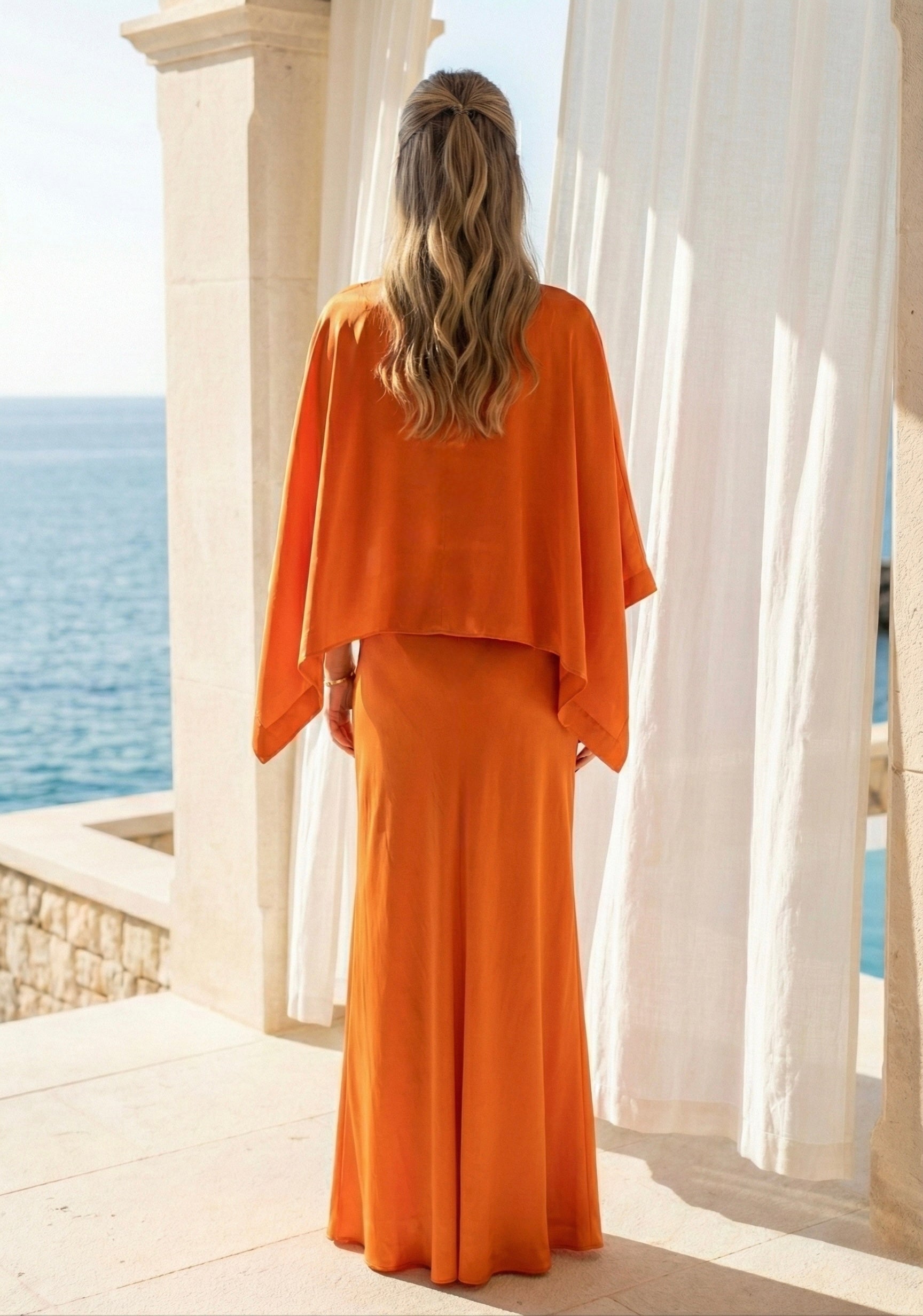 La Valencia Detachable Cape Dress