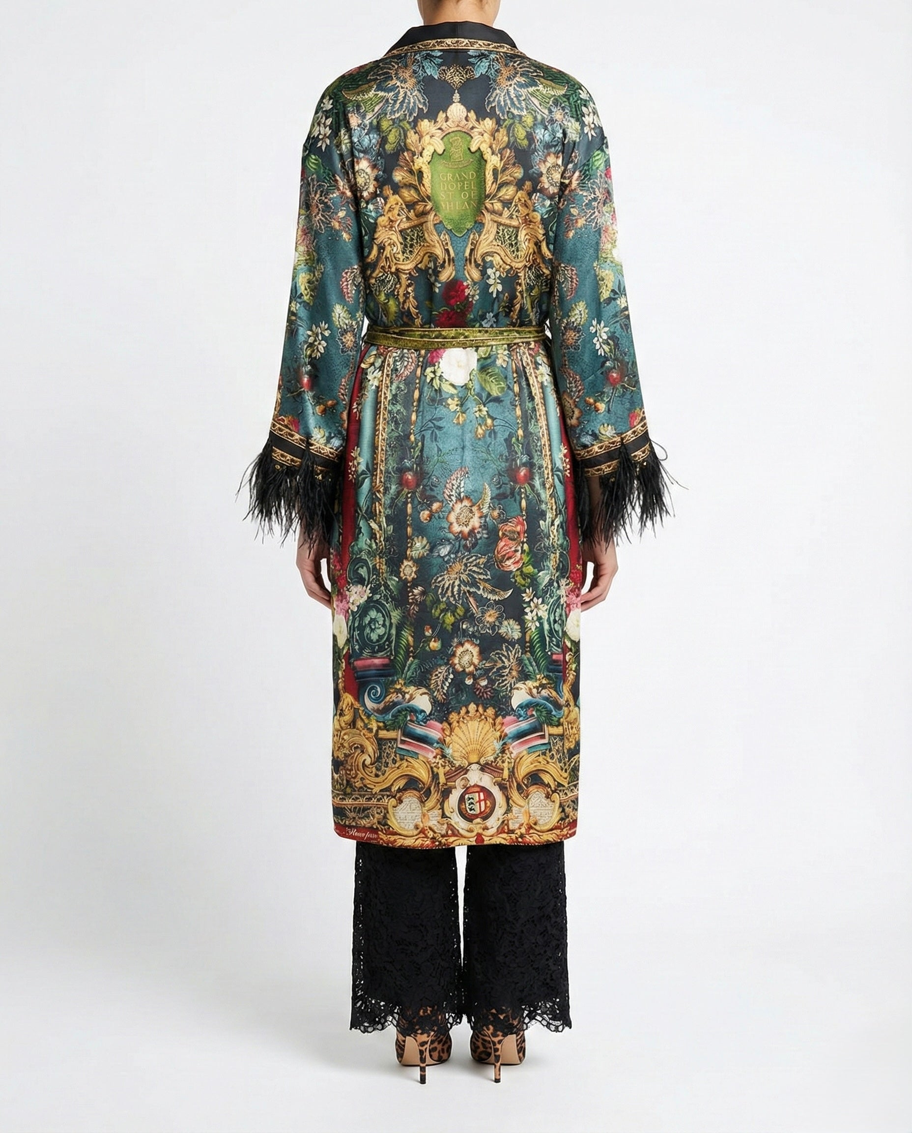Grand Milano Reversible Silk Feather Robe