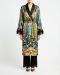 Grand Milano Reversible Silk Feather Robe