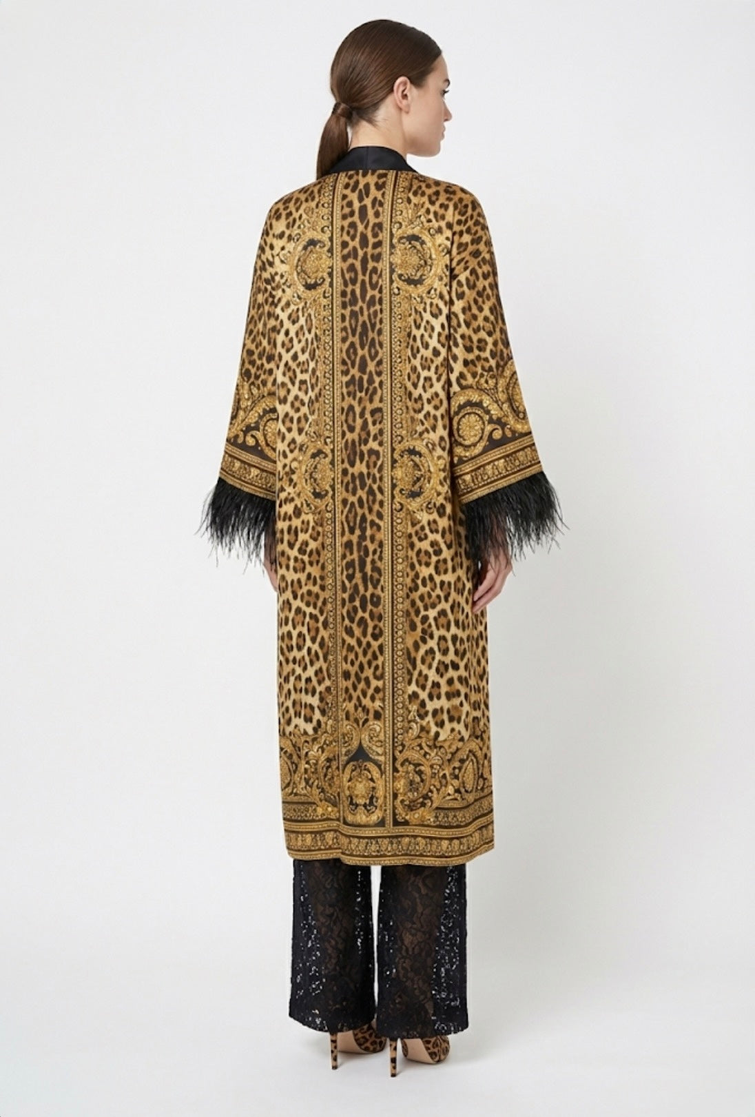 Grand Milano Reversible Silk Feather Robe