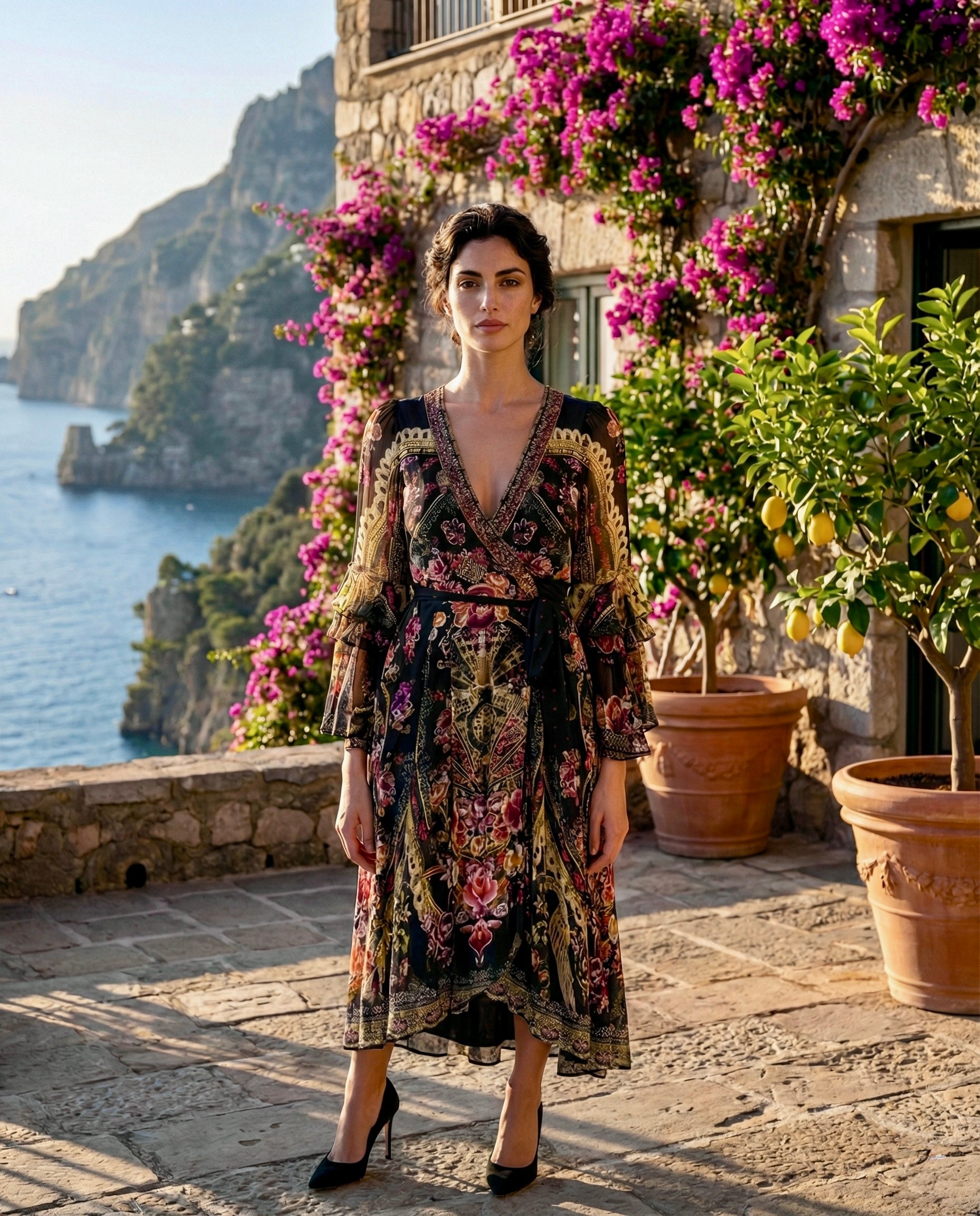 Mosaic Swarovski Crystal Silk Dress