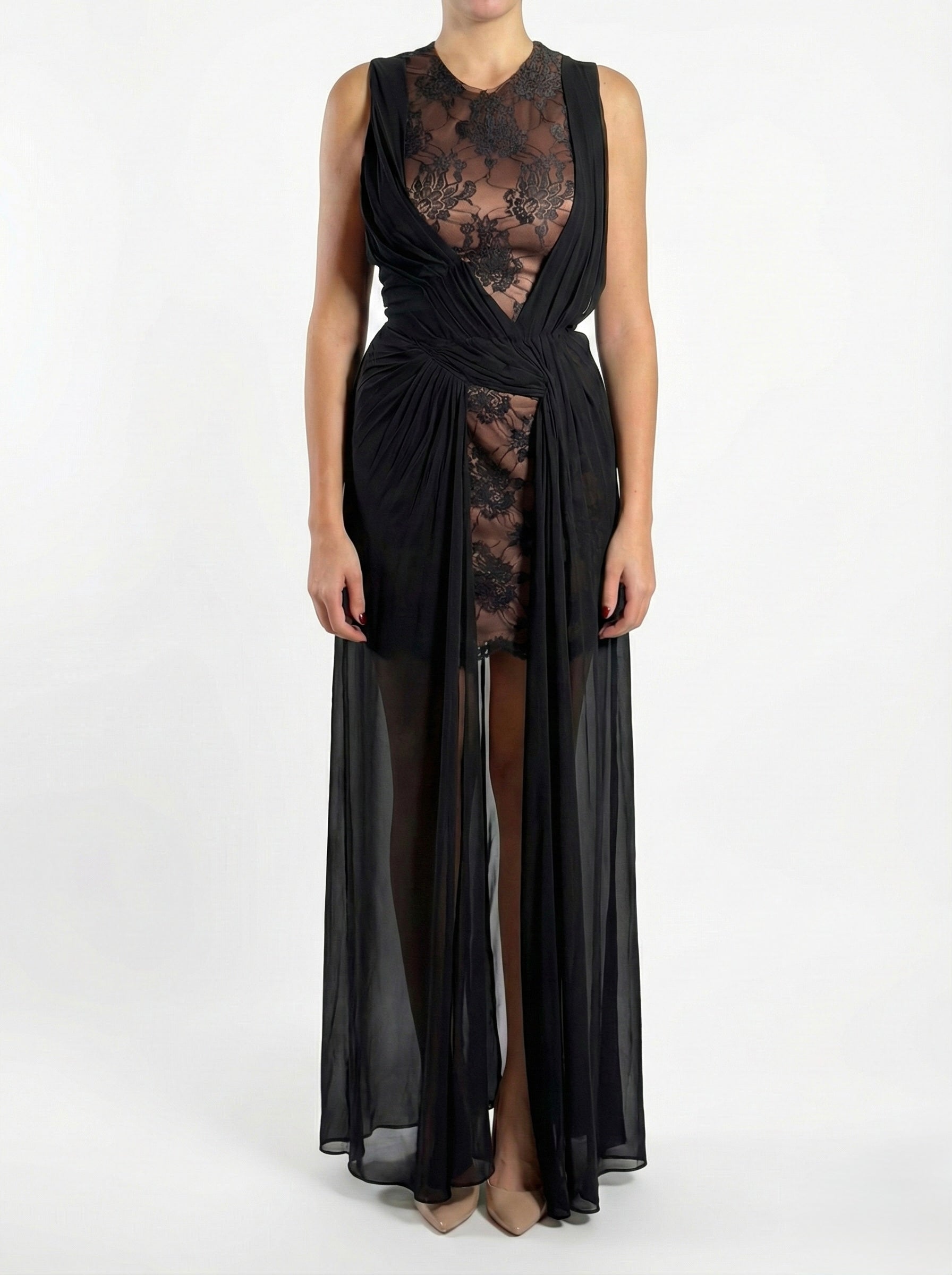 Lace Rouched Dress