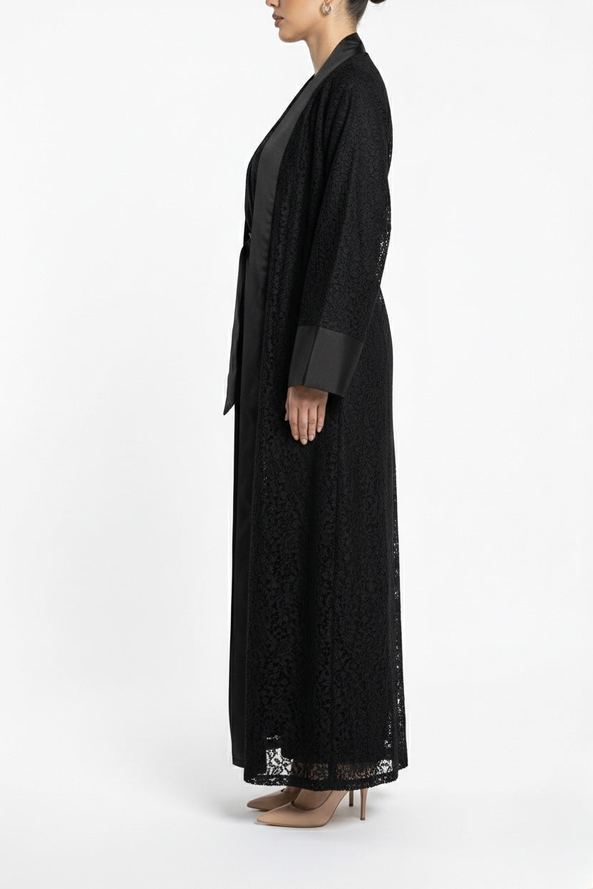 La Noir Dantelle  Abaya