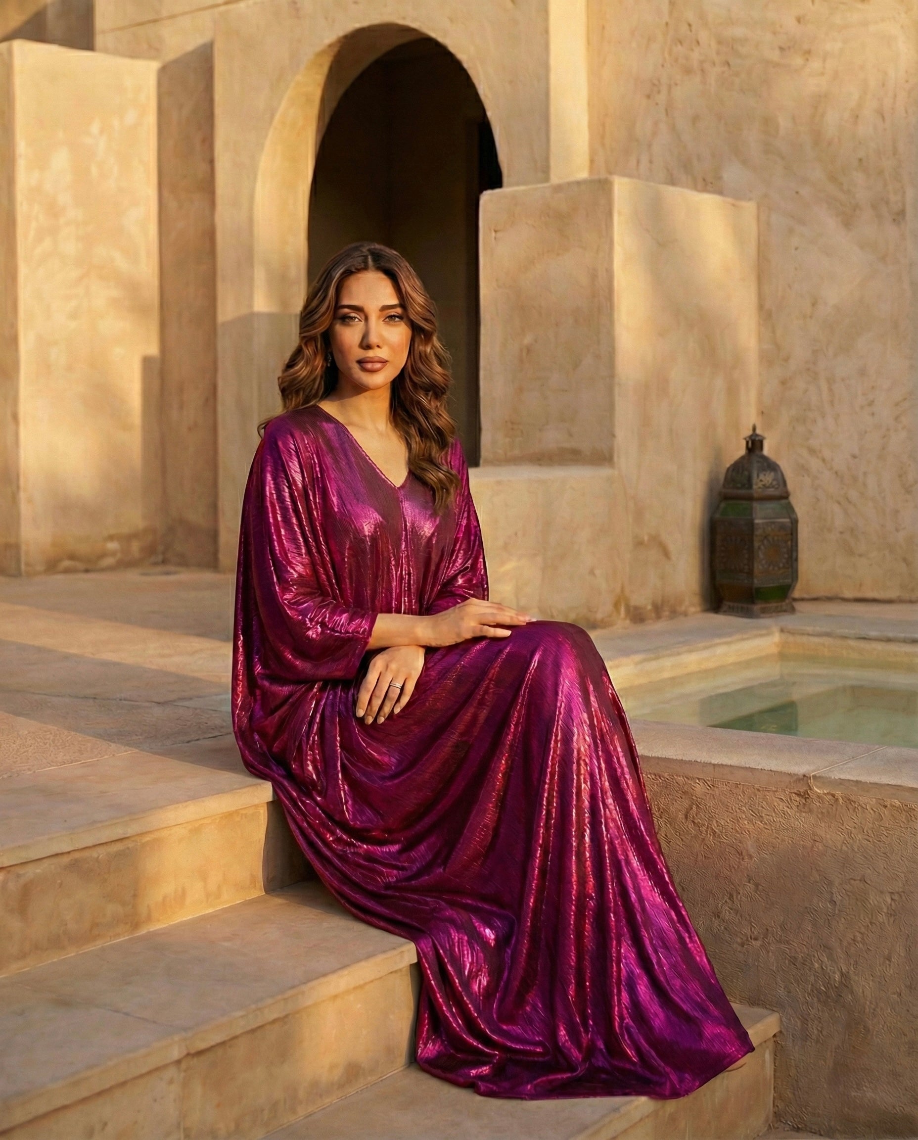 The Berry Metallic Kaftan