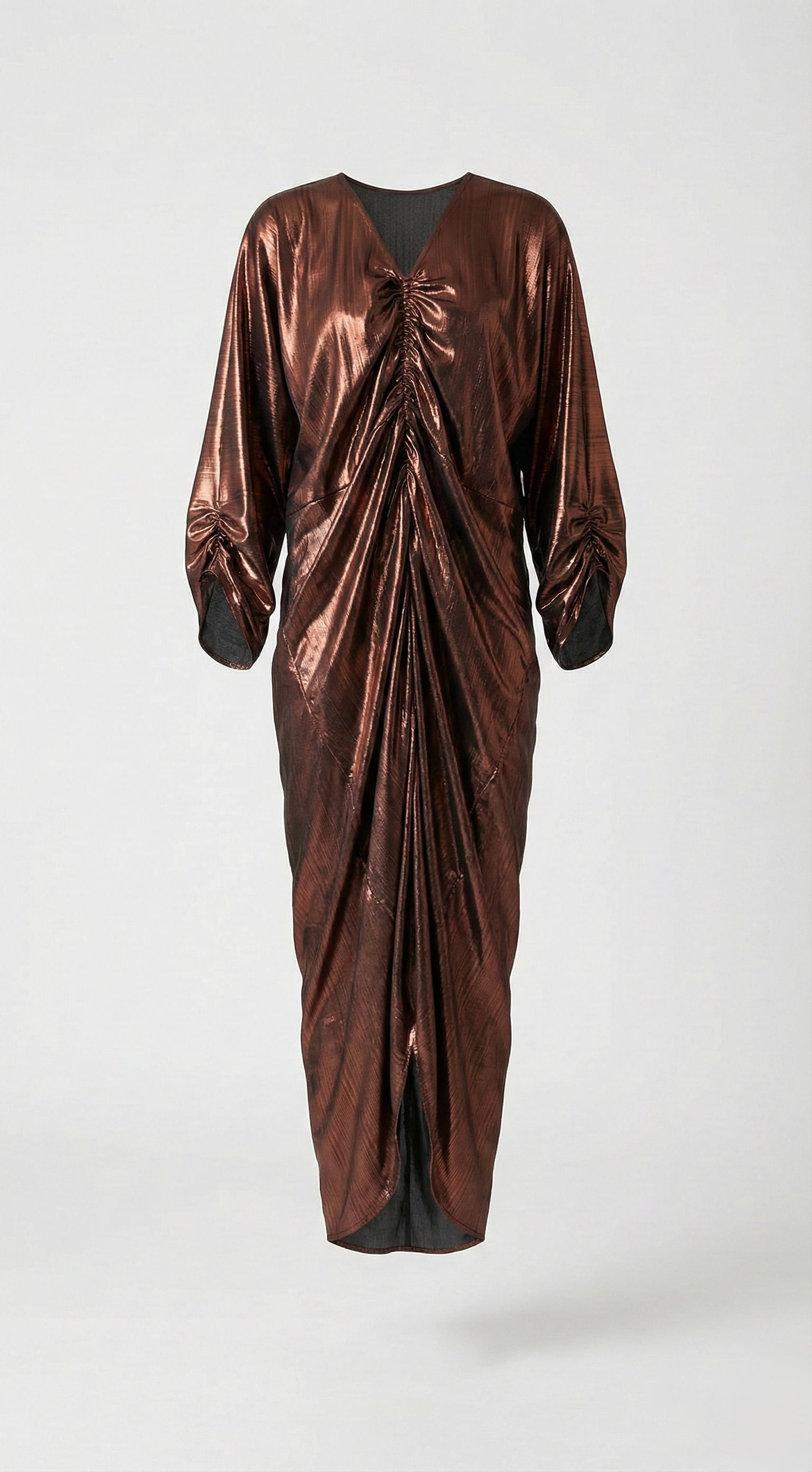 Copper Metallic Rouched kaftan