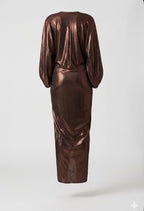 Copper Metallic Rouched kaftan