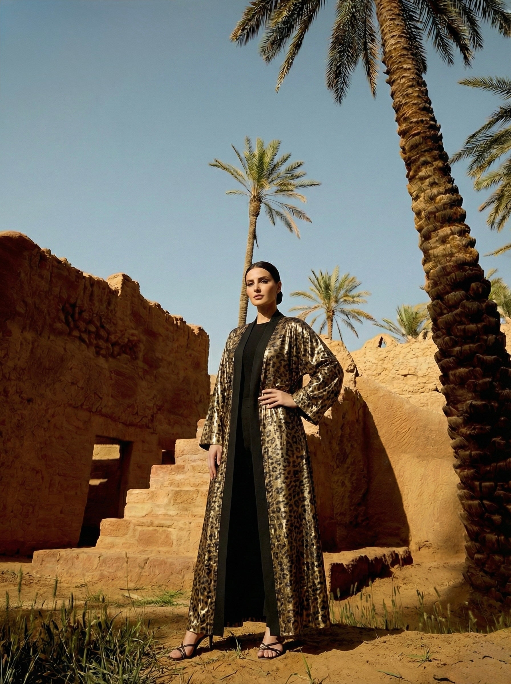 The Cheetah Metallic Abaya