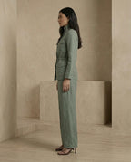 Tailored Linen Co-Ord Set – Structured Blazer & Wide-Leg Trousers