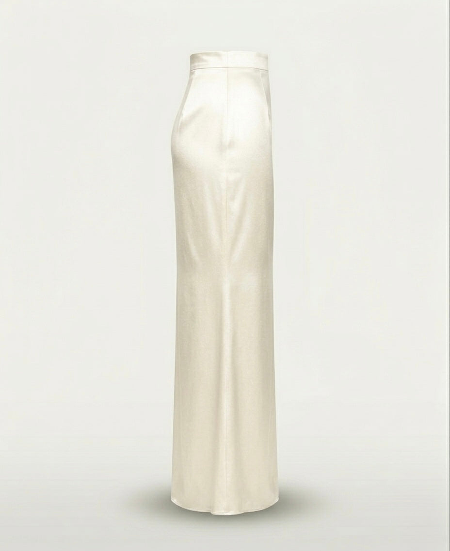 Ivory Silk Sculpt skirt