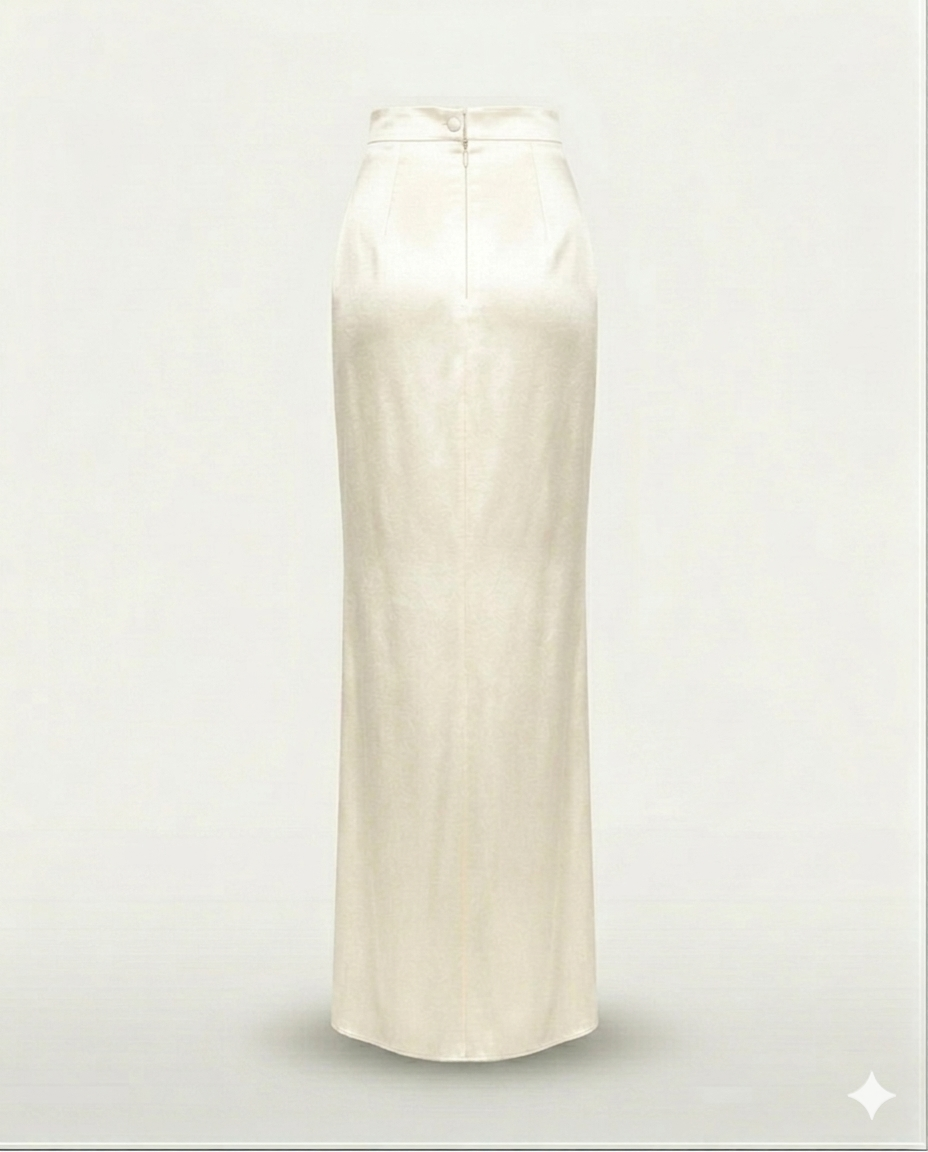 Ivory Silk Sculpt skirt