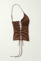 The Sculpt Lace-Brown Top