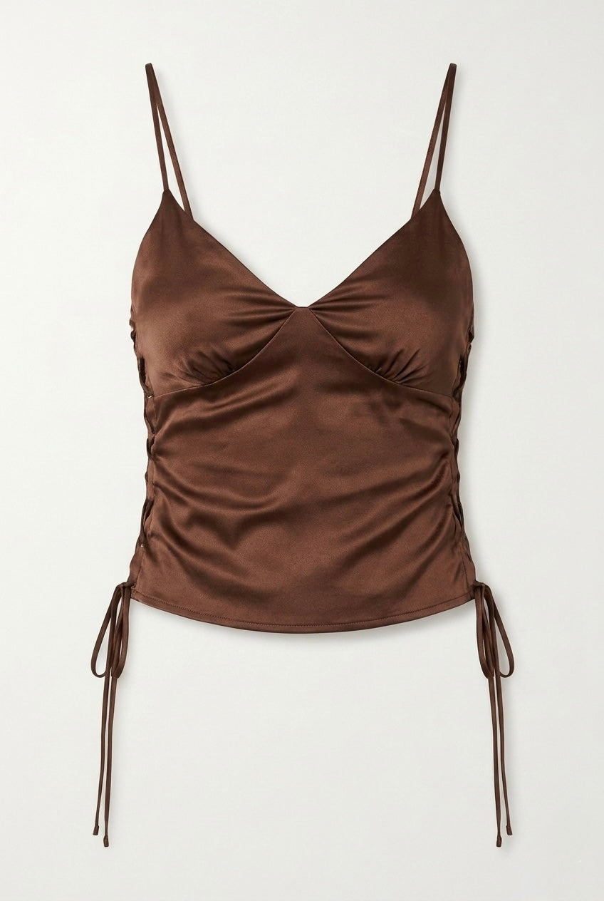 The Sculpt Lace-Brown Top