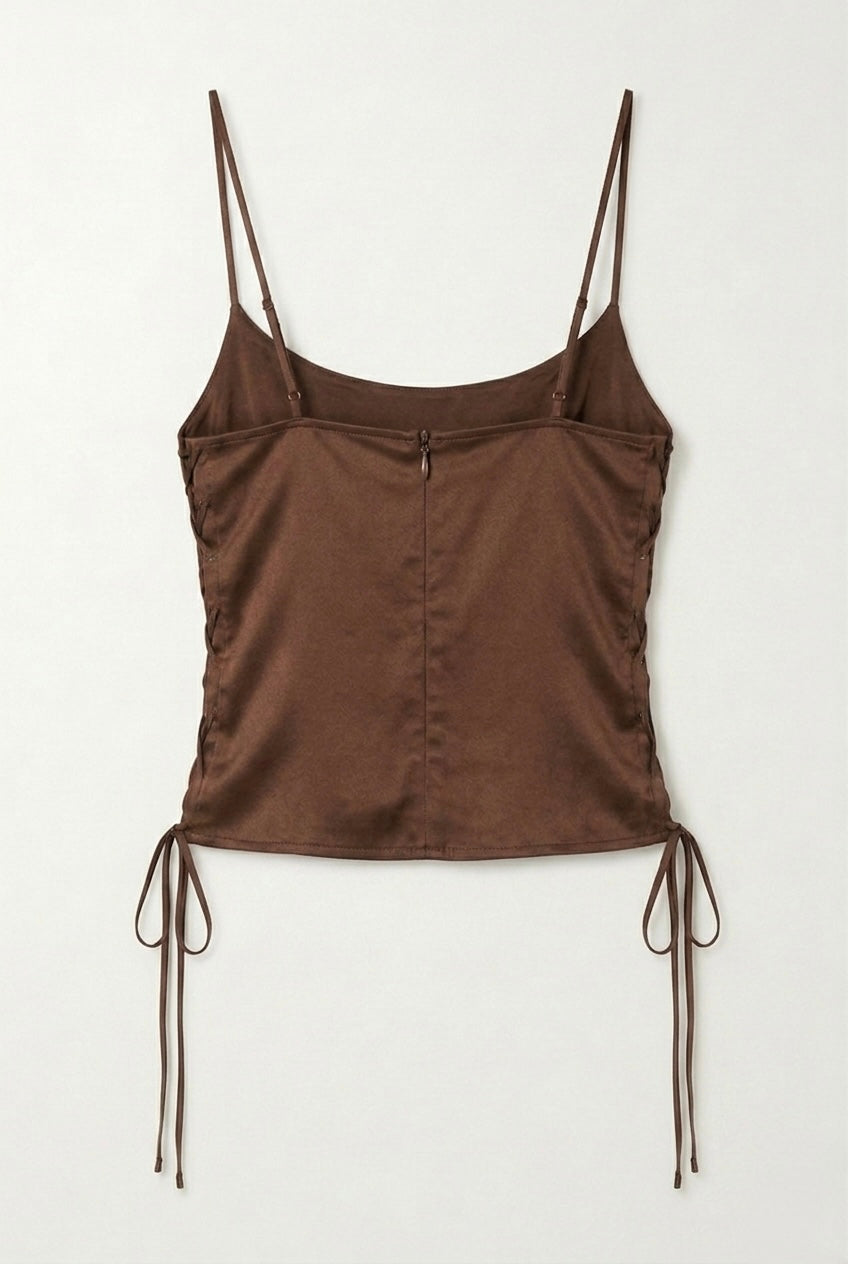 The Sculpt Lace-Brown Top