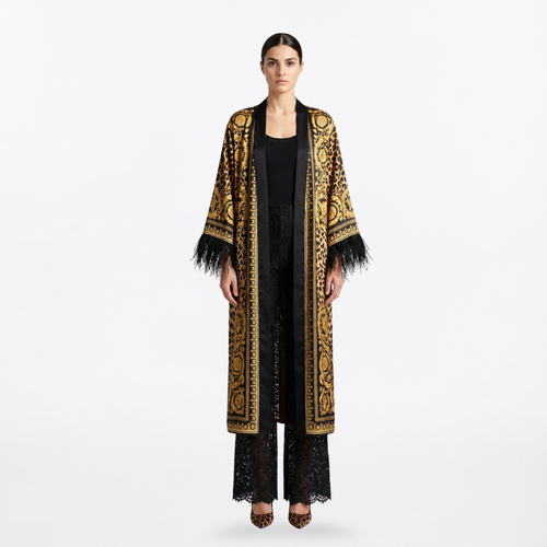 Grand Milano Reversible Silk Feather Robe